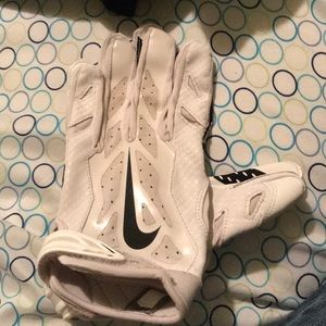 White Nike Football Gloves